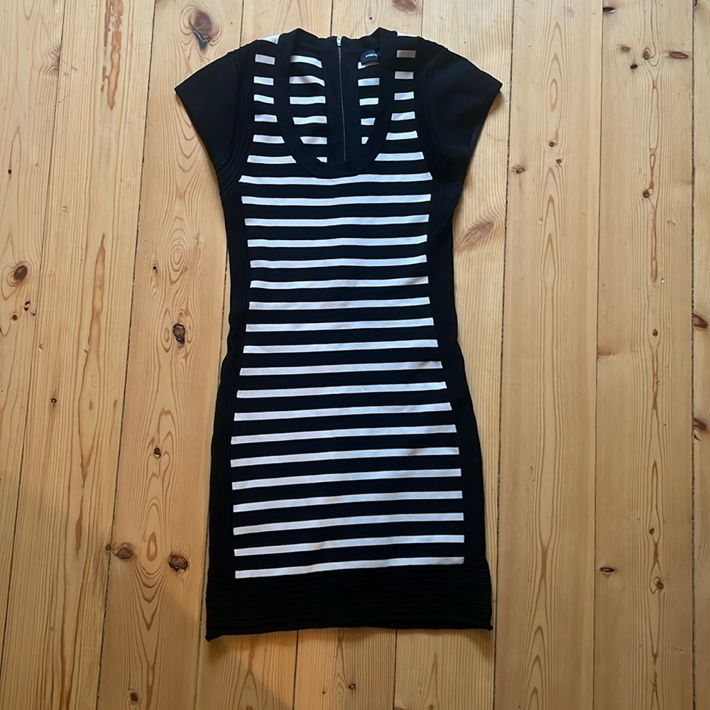 French Connection black and white striped dress size 6